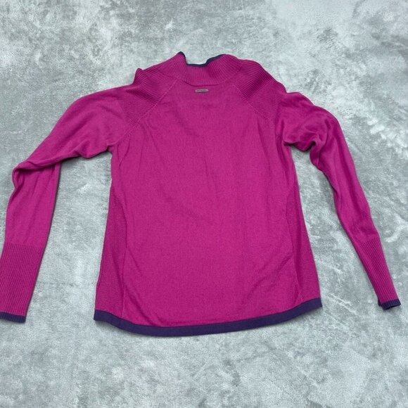 Columbia XL Womens Zip Pullover Sweater Ribbed Pink Purple Detail a0491 - Picture 8 of 9